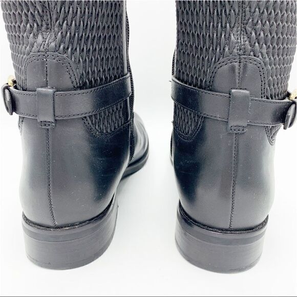 Cole Haan Galina Tall Black Riding Boots Chunky Low Heel Sz 8 - Picture 6 of 16